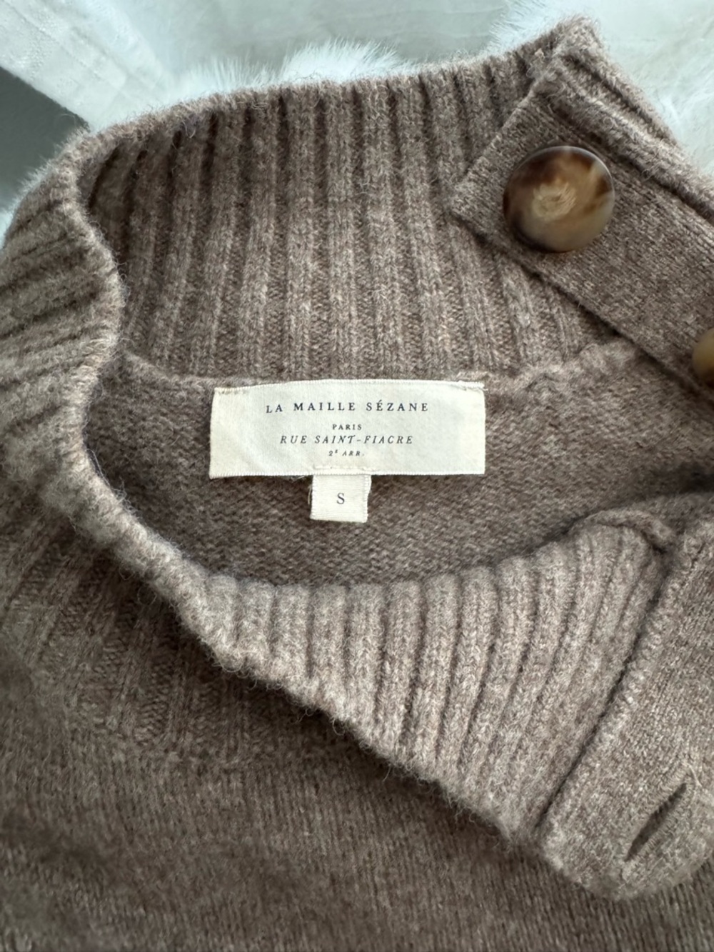 Sezane Elena Jumper in Dark Taupe - Picture 5 of 10